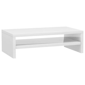 vidaXL Soporte para pantalla contrachapada blanco brillante 42x24x13cm