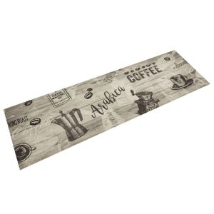 vidaXL Alfombra de cocina lavable terciopelo gris caf&eacute; 45x150 cm