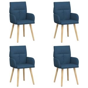 vidaXL Sillas de comedor 4 uds. Tela Azul 60 x 56 x 93 cm