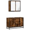 vidaXL Set de muebles ba&ntilde;o 2 pzas madera contrachapada roble ahumado