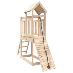 vidaXL Casa de juegos con roc&oacute;dromo madera maciza pino