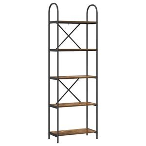 vidaXL Estante de libros 5 niveles 60 x 30 x 183 cm Roble ahumado
