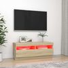 vidaXL Mueble de TV con luces LED roble Sonoma 100x35x40 cm