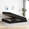 vidaXL Cama con almacenamiento y colch&oacute;n Negro 200 x 200 cm Poli&eacute;ster