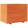 vidaXL Jardinera madera maciza de pino marr&oacute;n cera 90x60x72 cm