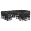 vidaXL Conjunto de sof&aacute;s de exterior 13 uds. Negro y Gris oscuro