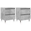 vidaXL Mesitas noche 2 uds madera ingenier&iacute;a gris hormig&oacute;n 40x35x50 cm