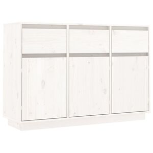 vidaXL Aparador de madera maciza de pino blanco 111x36x75 cm