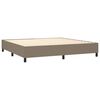 vidaXL Cama box spring colch&oacute;n y luces LED tela gris taupe 200x200 cm