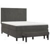 vidaXL Cama box spring con colch&oacute;n terciopelo gris oscuro 140x200 cm