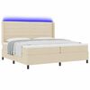 vidaXL Cama Box Spring LED con colch&oacute;n Crema 200 x 200 cm tela