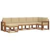 vidaXL Conjunto de sof&aacute;s de exterior 7 uds. Natural y Beige