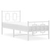 vidaXL Estructura cama sin colchón con estribo metal blanco 75x190 cm