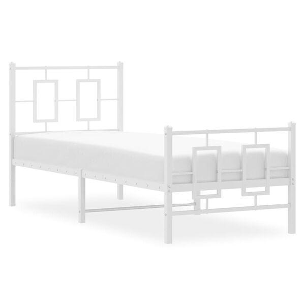 vidaXL Estructura cama sin colchón con estribo metal blanco 75x190 cm