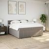 vidaXL Cama box spring con colch&oacute;n tela gris taupe 200x200 cm