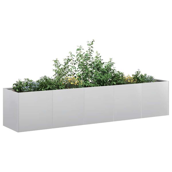 vidaXL Jardinera 200x40x40 cm de acero galvanizado
