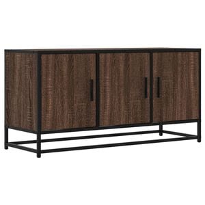 vidaXL Mueble TV madera ingenier&iacute;a y metal marr&oacute;n roble 100x35x50 cm