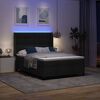 vidaXL Cama Box Spring LED con colch&oacute;n Negro 140 x 200 cm tela