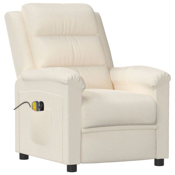 vidaXL Sillón de masaje eléctrico terciopelo color crema