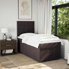 vidaXL Cama box spring con colch&oacute;n tela marr&oacute;n oscuro 90x200 cm