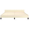 vidaXL Estructura de cama con cabecero cuero sint&eacute;tico crema 180x200cm
