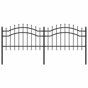 vidaXL Valla de jard&iacute;n Woerden con punta de lanza negra, 240x75 cm, acero