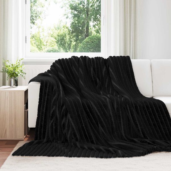 vidaXL Mantitas de Sof&aacute; 6 pcs Negro 240 x 220 cm Lana