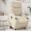 vidaXL Sill&oacute;n reclinable elevable el&eacute;ctrico de cuero sint&eacute;tico crema