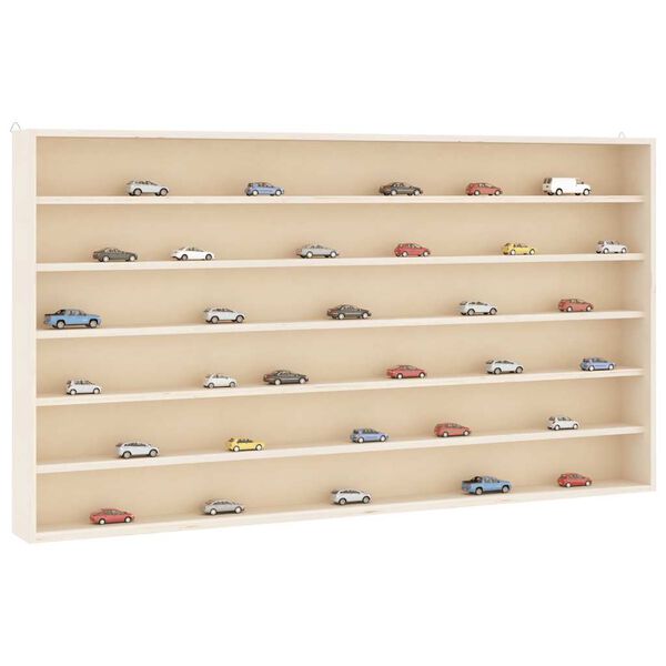 vidaXL Vitrina de madera para coleccionistas con 6 estantes 100x9x55 cm