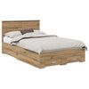vidaXL Estructura de cama con cabecera Roble artesanal 120 x 190 cm