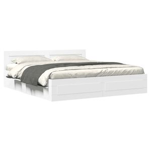 vidaXL Estructura de cama con cabecero sin colchón blanco 200x200 cm