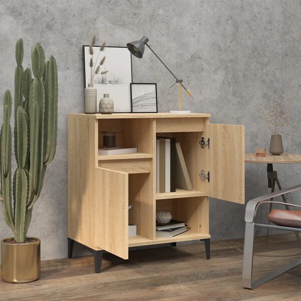 vidaXL Aparador de madera contrachapada roble Sonoma 60x35x70 cm