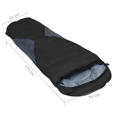 vidaXL Saco de dormir ligero para niños momia negro 670 g 15°C