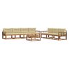 vidaXL Conjunto de sof&aacute;s de exterior con coj&iacute;n 8 pcs Natural y Beige