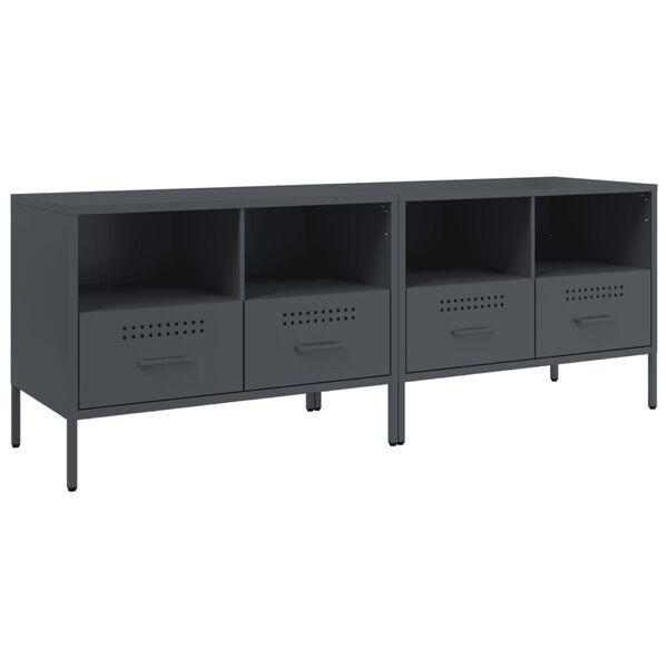 vidaXL Muebles para TV 2 unidades acero gris antracita 68x39x50,5 cm