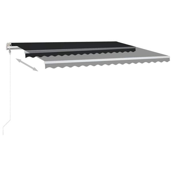 vidaXL Toldo autom&aacute;tico LED sensor de viento gris antracita 400x350 cm