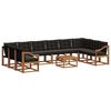 vidaXL Conjunto de sof&aacute;s de exterior 11 uds. Natural y negro