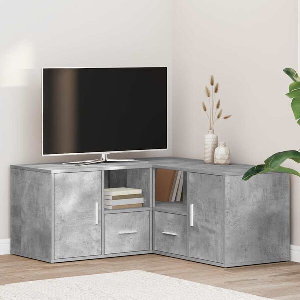 vidaXL Mueble de esquina madera ingenier&iacute;a gris hormig&oacute;n 160x40x45 cm