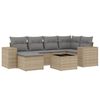 vidaXL Set sof&aacute;s de jard&iacute;n 7 piezas y cojines rat&aacute;n sint&eacute;tico beige