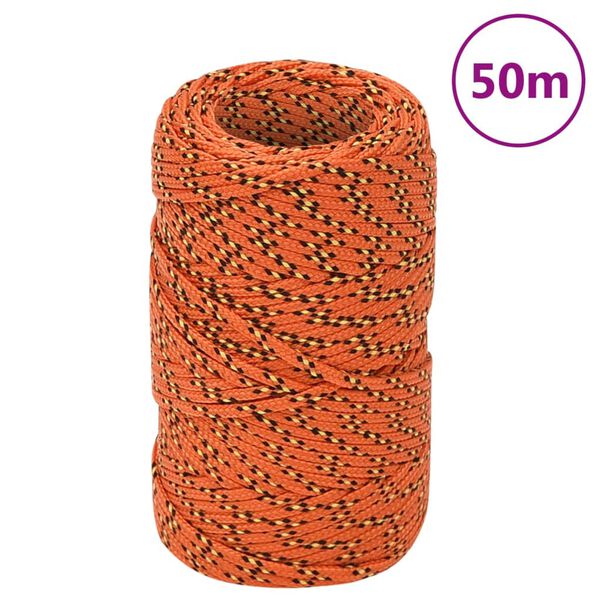 vidaXL Cuerda de barco polipropileno naranja 2 mm 50 m