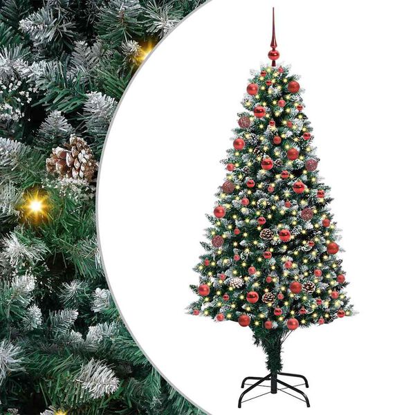 vidaXL Árbol de Navidad artificial Verde 180 cm PVC y Acero y Plástico