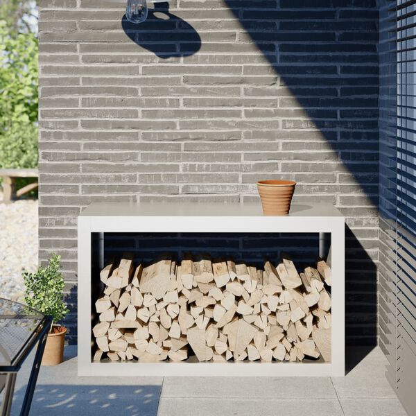 vidaXL Le&ntilde;ero de acero blanco 100x40x60 cm