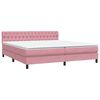 vidaXL Cama box spring con colch&oacute;n terciopelo rosa 180x210 cm