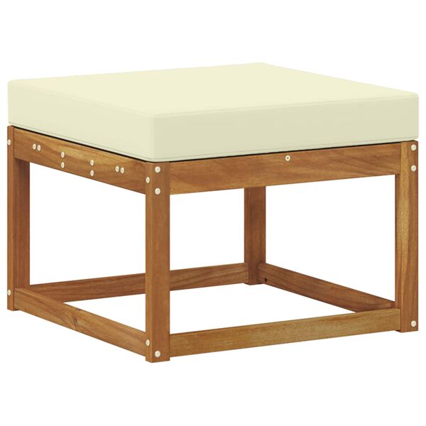 vidaXL Conjunto de sof&aacute;s de exterior con coj&iacute;n 9 pcs Natural y Crema