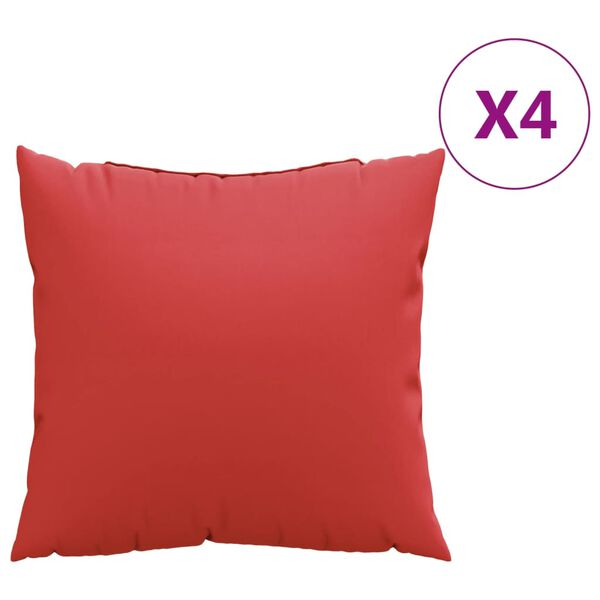 vidaXL Cojines de sof&aacute; 4 unidades tela rojo 40x40 cm
