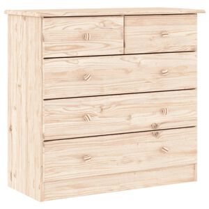 vidaXL C&oacute;moda ALTA madera maciza pino 77x35x73 cm