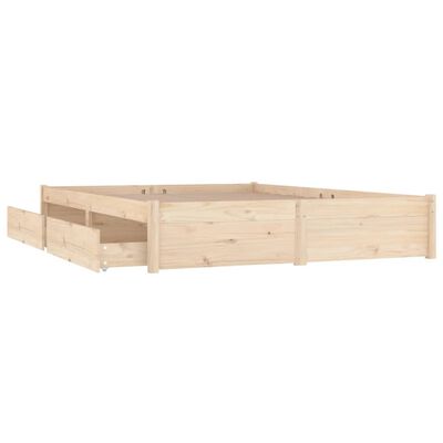 vidaXL Estructura de cama con cajones doble 135x190 cm
