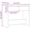 vidaXL Mesa consola madera de ingenier&iacute;a roble artesanal 89x41x76,5 cm