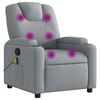 vidaXL Sill&oacute;n reclinable de masaje de tela gris claro