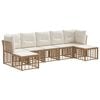 vidaXL Conjunto de sof&aacute;s de exterior con coj&iacute;n 4 pcs Natural Poli&eacute;ster